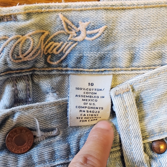 Y2K Old Navy Distressed Boot Cut Blue Denim Jean Size 10 - Picture 3 of 14